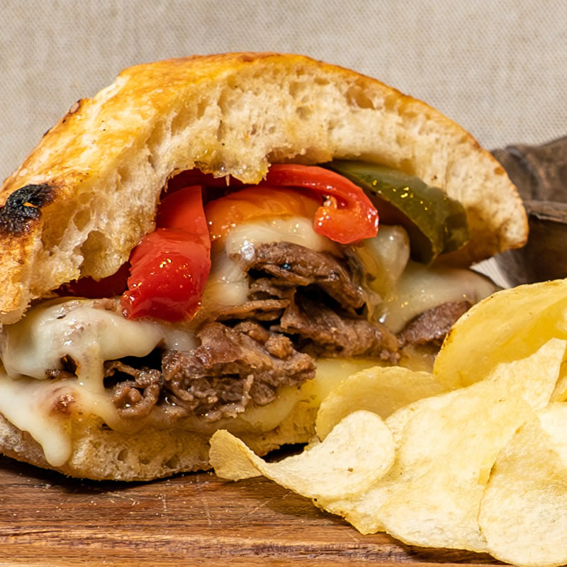 STEAK, PEPPERS AND CHEESE